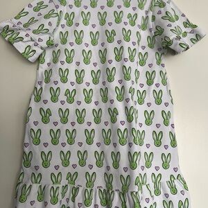 EUC Roller Rabbit Green Bunny Print Dress